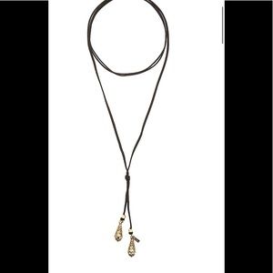Bolo Teardrop Necklace in Brass-
Vanessa Mooney